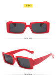 Trendy Rectangle Sunglasses Women Brand Design Black Thick Frame Fashion 90s Cool Sun Glasses Shades Female - Presidential Brand (R)