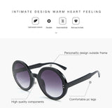 Retro Round Sunglasses Women Men Brand Design Transparent Blue Frame Circle Lens Fashion 90s Sun Glasses Shades Female - Presidential Brand (R)