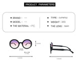 Retro Round Sunglasses Women Men Brand Design Transparent Blue Frame Circle Lens Fashion 90s Sun Glasses Shades Female - Presidential Brand (R)