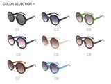 Retro Round Sunglasses Women Men Brand Design Transparent Blue Frame Circle Lens Fashion 90s Sun Glasses Shades Female - Presidential Brand (R)