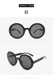 Retro Round Sunglasses Women Men Brand Design Transparent Blue Frame Circle Lens Fashion 90s Sun Glasses Shades Female - Presidential Brand (R)