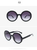 Retro Round Sunglasses Women Men Brand Design Transparent Blue Frame Circle Lens Fashion 90s Sun Glasses Shades Female - Presidential Brand (R)