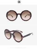 Retro Round Sunglasses Women Men Brand Design Transparent Blue Frame Circle Lens Fashion 90s Sun Glasses Shades Female - Presidential Brand (R)