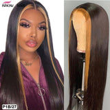 Ishow Highlight Wig Brown Colored Human Hair Wigs 13X4 13X6x1 Ombre Straight Lace Front Wig Highlight Lace Front Human Hair Wigs - Presidential Brand (R)