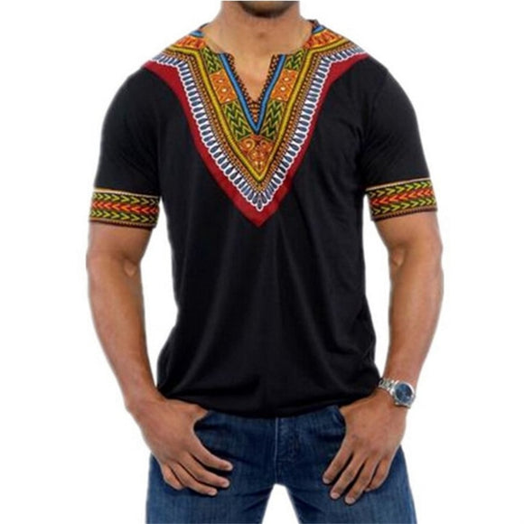 Africa Dashiki Dress Print Rich Casual Short Sleeve Shirt - Presidential Brand (R)