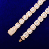 9mm Square Necklace Chain Finish Zirconia Copper Gold Color - Presidential Brand (R)