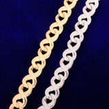 Solid 15mm Men's Hip Hop Cuban Chain Link Cubic Zirconia Gold Color Necklace Choker Fashion Rock Jewelry - Presidential Brand (R)