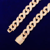 Solid 15mm Men's Hip Hop Cuban Chain Link Cubic Zirconia Gold Color Necklace Choker Fashion Rock Jewelry - Presidential Brand (R)