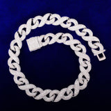Solid 15mm Men's Hip Hop Cuban Chain Link Cubic Zirconia Gold Color Necklace Choker Fashion Rock Jewelry - Presidential Brand (R)