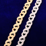 Solid 15mm Men's Hip Hop Cuban Chain Link Cubic Zirconia Gold Color Necklace Choker Fashion Rock Jewelry - Presidential Brand (R)