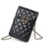 Luxury Handbags Leather Lambskin Quilting Chain Mobile Phone Crossbody Messenger Shoulder Bags Mini Clutches - Presidential Brand (R)