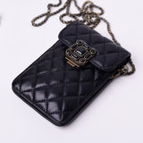 Luxury Handbags Leather Lambskin Quilting Chain Mobile Phone Crossbody Messenger Shoulder Bags Mini Clutches - Presidential Brand (R)