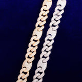 18mm Miami Cuban Bracelet Chain Link Solid Back Copper Full Zircon Jewelry - Presidential Brand (R)