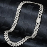 2 Row 12mm Iced Out Neckalce Diamonds Cuban Link Chain 5A Cubic Zirconia Clasp Necklaces Link - Presidential Brand (R)