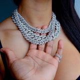 Cuban Link Chains Necklaces Luxury Bling Choker Iced Out Zircon Chains - Presidential Brand (R)