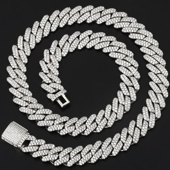 Cuban Link Chains Necklaces Luxury Bling Choker Iced Out Zircon Chains - Presidential Brand (R)