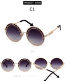 Fashion Round Sunglasses Women Unique Designer UV400 Metal Arrow Frame Letter Sun Glasses Shades Eyewear Oculos de sol - Presidential Brand (R)