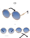 Fashion Round Sunglasses Women Unique Designer UV400 Metal Arrow Frame Letter Sun Glasses Shades Eyewear Oculos de sol - Presidential Brand (R)
