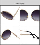 Fashion Round Sunglasses Women Unique Designer UV400 Metal Arrow Frame Letter Sun Glasses Shades Eyewear Oculos de sol - Presidential Brand (R)