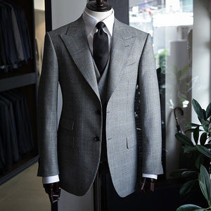 Men's Business Suits Slim Fit Plaid Wool Blazer Vest Pants Formal Office Jacket for Wedding Party Suit Man Business 2020 - Presidential Brand (R)