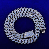 10MM Purple Zirconia Miami Cuban Necklace Chain Men's Hip Hop Link Gun Black Color Plated Copper Bling Fashion Rock Jewelry - Presidential Brand (R)