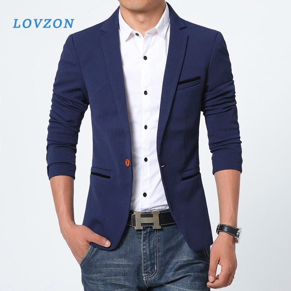 Luxury Men Blazer Brand High Quality Cotton Slim Fit Men Suit Terno Masculino Men LOVZON - Presidential Brand (R)