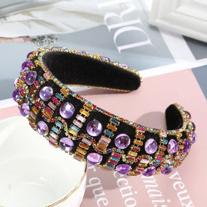 Fashion Girls Bezel Shiny Luxury Rhinestone Hair Band Hair Hoop Hair Accessories for Women Crystal Headbands Headwear - Presidential Brand (R)