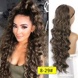 Vigorous Long Wavy Ponytail Hair Synthetic Drawstring Ponytail Clip in Hairpiece Black Wave Ponytail for Black Women - Presidential Brand (R)