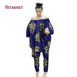 African Women 2 Piece Set Dashiki Cotton Print Wax Crop Top and Shirt Set - Presidential Brand (R)