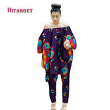 African Women 2 Piece Set Dashiki Cotton Print Wax Crop Top and Shirt Set - Presidential Brand (R)