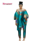 African Women 2 Piece Set Dashiki Cotton Print Wax Crop Top and Shirt Set - Presidential Brand (R)