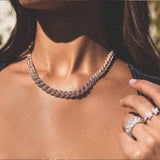 Exquisite 10mm Miami Cuban Link Chain Iced Out Chain Choker Bling Charms Necklace Chain Christmas Gift - Presidential Brand (R)