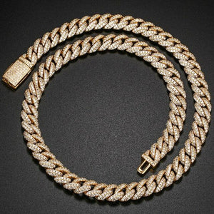 Exquisite 10mm Miami Cuban Link Chain Iced Out Chain Choker Bling Charms Necklace Chain Christmas Gift - Presidential Brand (R)