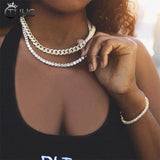 Exquisite 10mm Miami Cuban Link Chain Iced Out Chain Choker Bling Charms Necklace Chain Christmas Gift - Presidential Brand (R)