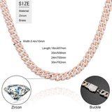 Exquisite 10mm Miami Cuban Link Chain Iced Out Chain Choker Bling Charms Necklace Chain Christmas Gift - Presidential Brand (R)