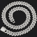 12mm Micro Pave CZ Cuban Link Chains Necklaces Luxury Bling Choker Iced Out Zircon Punk Women Men Couple Jewelry Christmas Gifts - Presidential Brand (R)