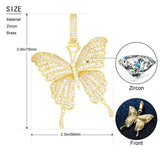 Women Butterfly Pendant Necklace Iced Out Link Chain Choker Necklace Bling Hip Hop Pendant Jewelry New Year Party Gifts - Presidential Brand (R)