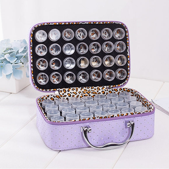 56 Bottles PU Leather Diamond Painting Charms Rhinestones Tool Storage Bag Case Organizer Beads Diamond Embroidery Storage Box - Presidential Brand (R)