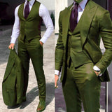 Suit Tuxedo Slim Fit Bridegroom Men 3 Pieces Groomsmen Formal Business Jacket Vest Pants - Presidential Brand (R)