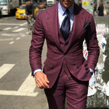 Suit Tuxedo Slim Fit Bridegroom Men 3 Pieces Groomsmen Formal Business Jacket Vest Pants - Presidential Brand (R)