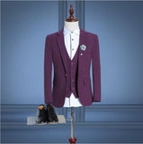 Mens Suit Groom Suit Slim Fit Groom Tuxedos jacket Vest Pants - Presidential Brand (R)