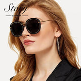 Retro Round Sunglasses Women Brand Vintage Gold Metal Frame Cat Eye Sun Glasses Black Shades High Quality Eyewear - Presidential Brand (R)