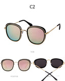 Retro Round Sunglasses Women Brand Vintage Gold Metal Frame Cat Eye Sun Glasses Black Shades High Quality Eyewear - Presidential Brand (R)