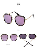 Retro Round Sunglasses Women Brand Vintage Gold Metal Frame Cat Eye Sun Glasses Black Shades High Quality Eyewear - Presidential Brand (R)