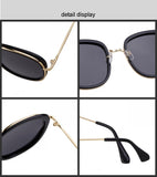 Retro Round Sunglasses Women Brand Vintage Gold Metal Frame Cat Eye Sun Glasses Black Shades High Quality Eyewear - Presidential Brand (R)