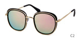 Retro Round Sunglasses Women Brand Vintage Gold Metal Frame Cat Eye Sun Glasses Black Shades High Quality Eyewear - Presidential Brand (R)