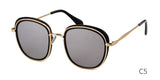 Retro Round Sunglasses Women Brand Vintage Gold Metal Frame Cat Eye Sun Glasses Black Shades High Quality Eyewear - Presidential Brand (R)