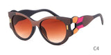Big Frame Cat Eye Sunglasses Hollow Out Leg Sun Glasses Gradient Lens Shades 90S - Presidential Brand (R)
