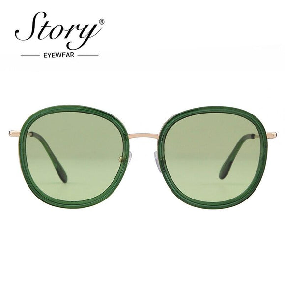 Fashion round sunglasses women men brand luxury design green candy lens pink frame Polarized sun glasses shades - Presidential Brand (R)