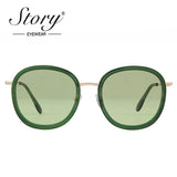 Fashion round sunglasses women men brand luxury design green candy lens pink frame Polarized sun glasses shades - Presidential Brand (R)